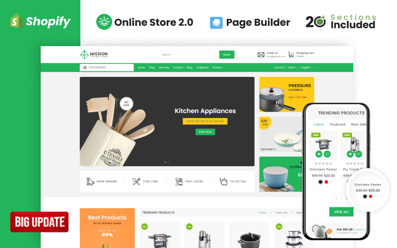 Mission Kitchen Store Téma Shopify-OS 2.0