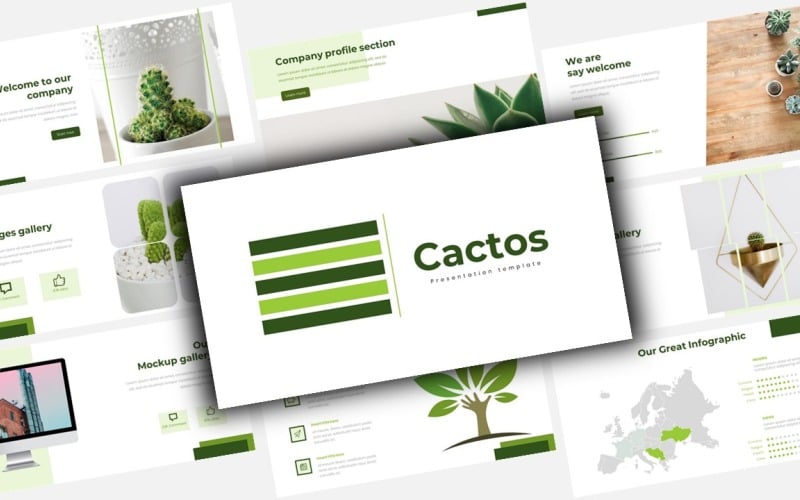 Cactos创意商业谷歌幻灯片