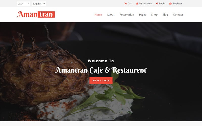 Amantran -餐厅HTML5网站模板