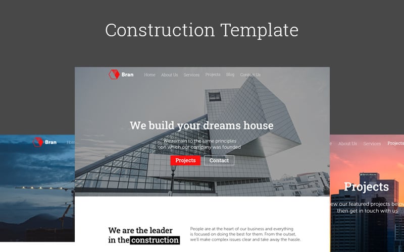 Bran - Construction Company Responsive Website PSD Template