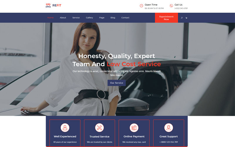 REFIT-Autowasch- und Reparaturservice Muse Template