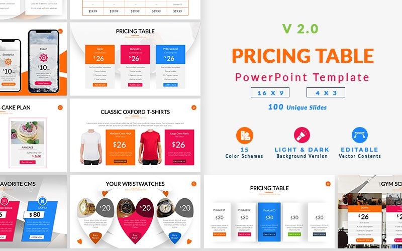 Pricing Table v2.0 PowerPoint模板