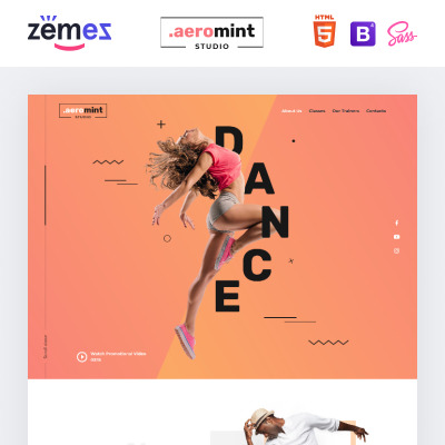 Plantilla Para Página De Aterrizaje Aeromint - Dance Studio #90260