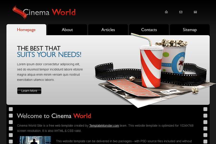 Free Cinema Website Template A New Monday Freebie Monsterpost Free Cinema Website Template A New Monday Freebie