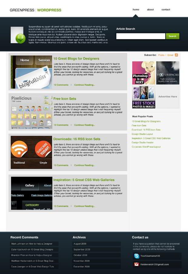 Layout Wordpress Tutorial | 30 blog design photoshop tutorials monsterpost Layout Wordpress Tutorial | 30 blog design photoshop tutorials monsterpost