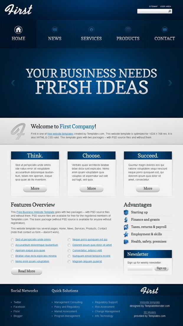 Business Website Templates Psd Free Download