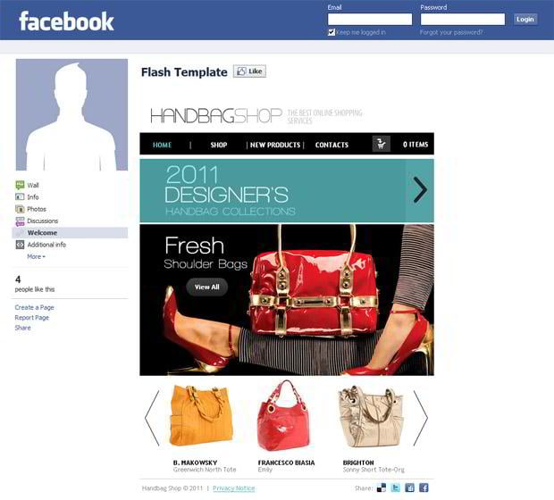 Website Templates Facebook Pages