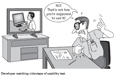 Dev watching usability test