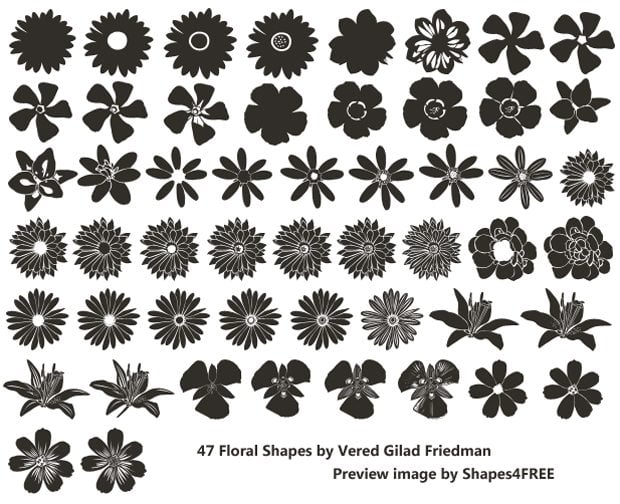 download floral custom shapes for photoshop