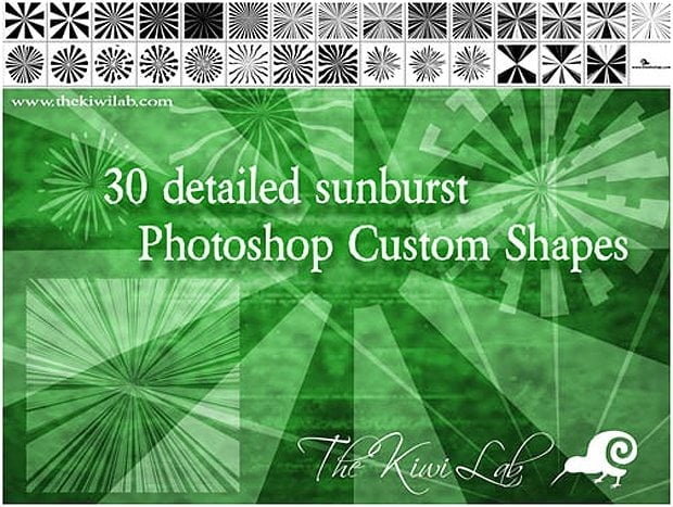 30 Sunburst Custom Shapes
