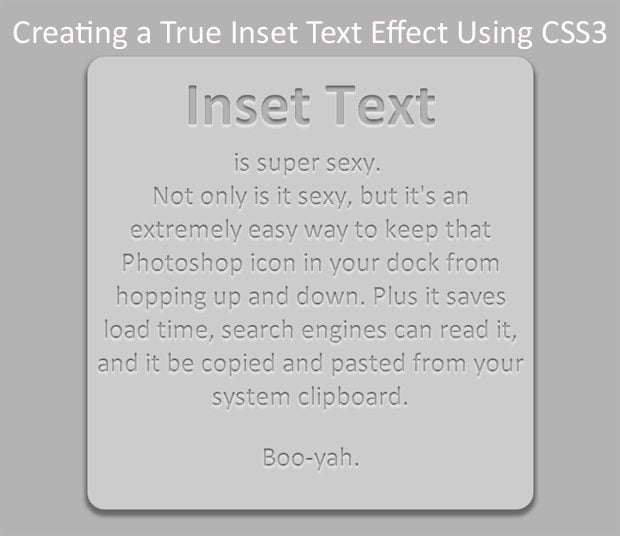 Creating a True Inset Text Effect Using CSS3