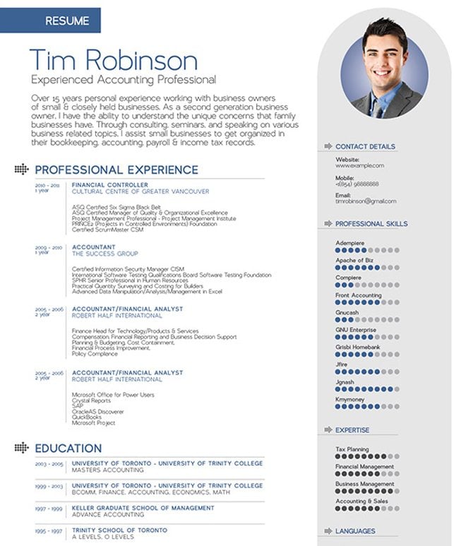 copy of cv format