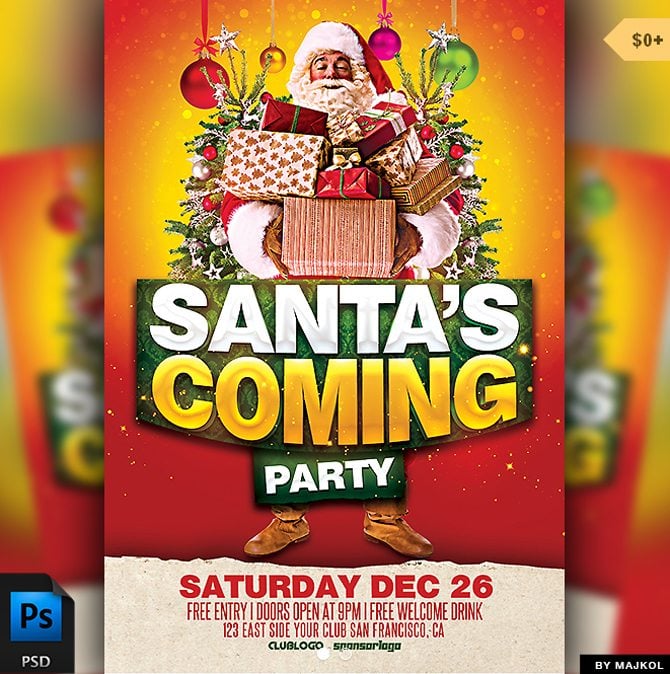  free christmas party flyer templates 