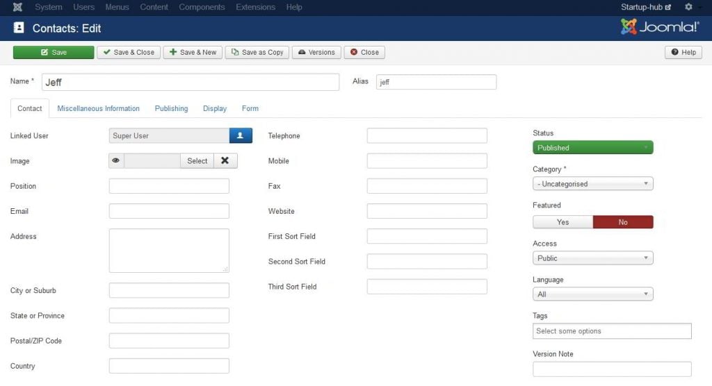 How to Build a New Joomla site Startup Hub
