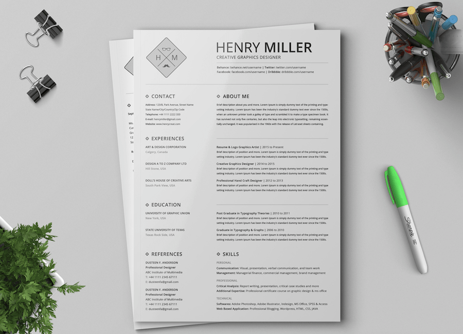 BLACK FLORAL THEME RESUME TEMPLATE FOR WORD