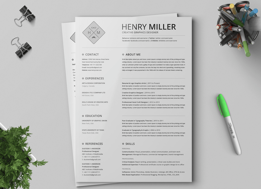 65 Eye Catching Cv Templates For Ms Word Free To Download