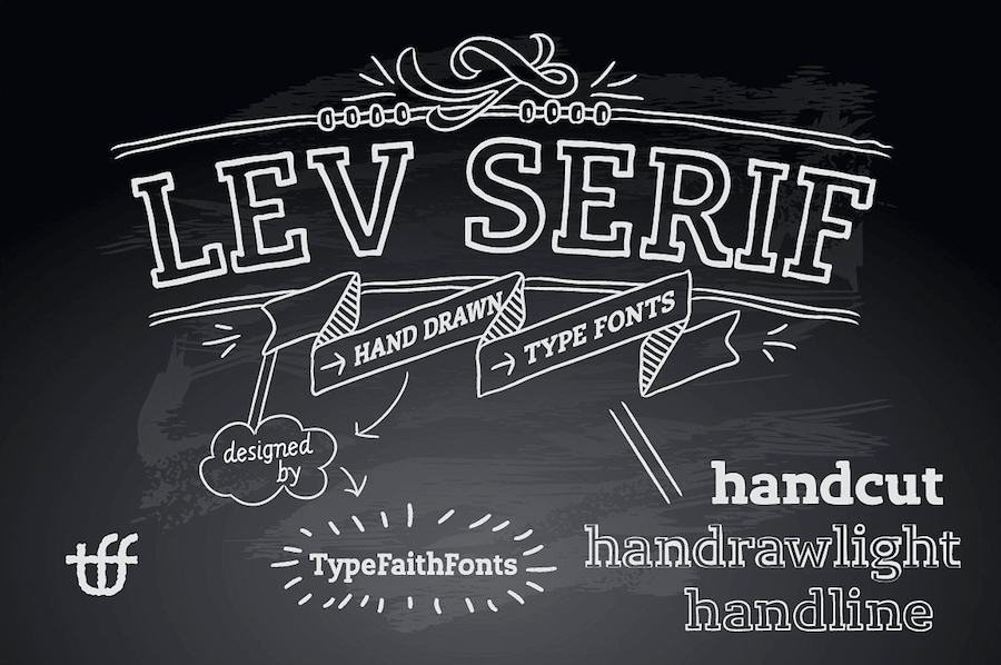 lev serif hand drawn font