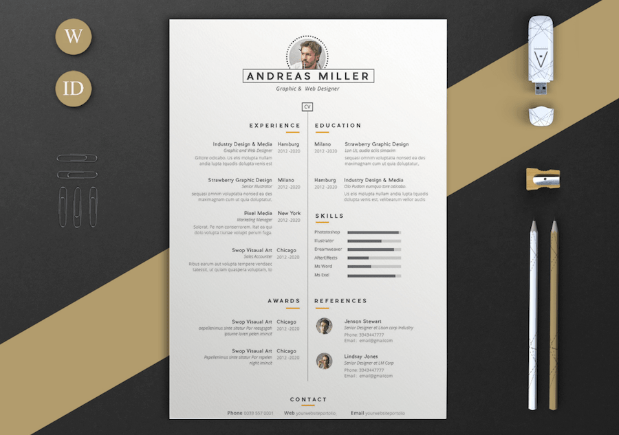 50 Eye Catching CV Templates For MS Word | Free To Download