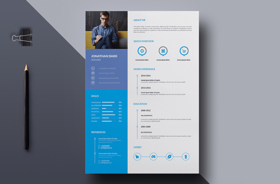 50 best resume templates for word that look like photoshop designs