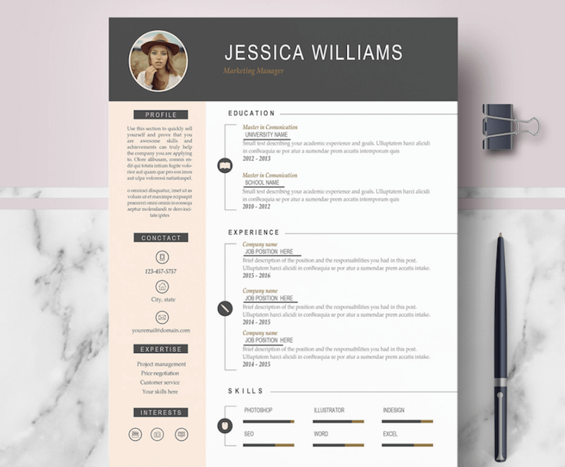 eye catching resume templates for ms word