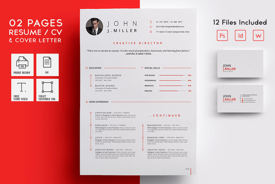 65 Eye Catching Cv Templates For Ms Word Free To Download