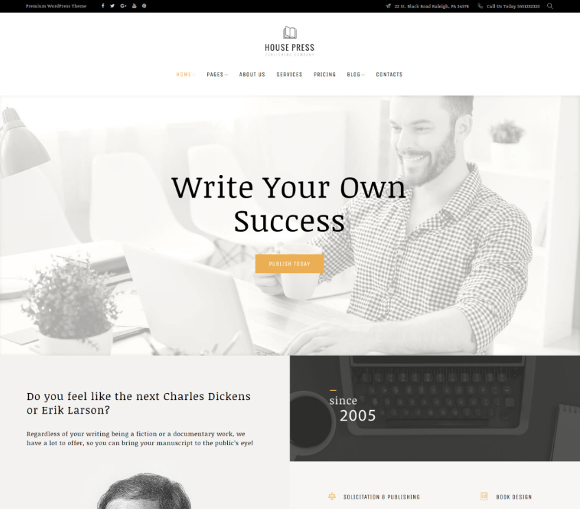 wordpress themes for writers