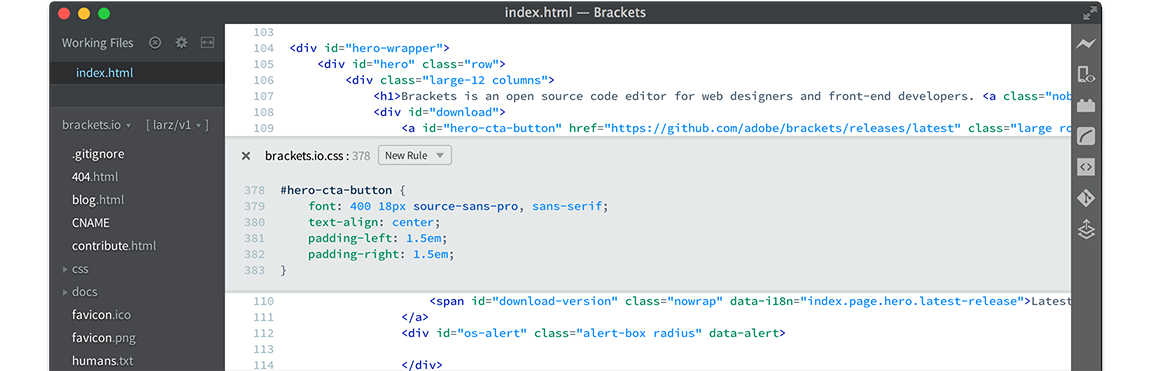 Brackets - darmowy opensourcowy edytor kodu 02