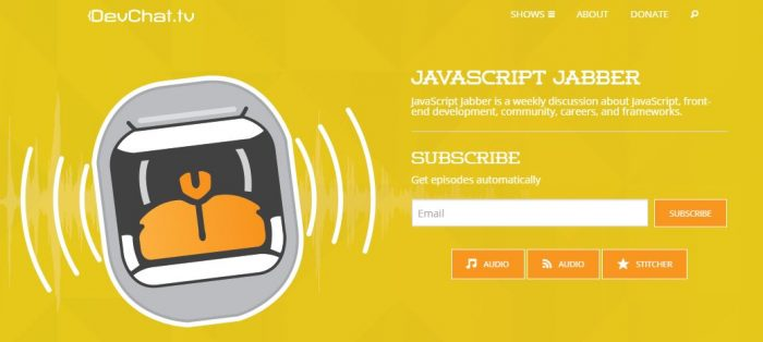 Podcasty o web design: JavaScript Jabber