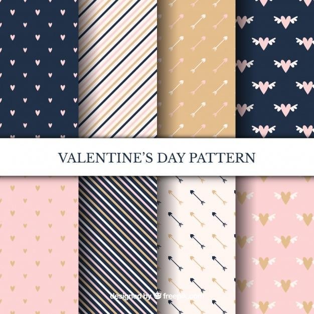 Elegant valentine pattern set