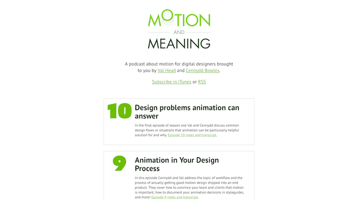 Podcasty o web design: Motion and meaning