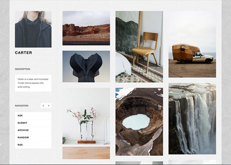 101 Free Tumblr Themes To Jump On Stylish Blog Earance Carter Is A Por Tumblr Theme With Fixed Smart Sidebar And Clutter Free Layout Simple Clean Quality Browsing Experience Will Definitely