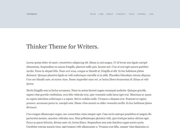 101 Free Tumblr Themes To Jump On Stylish Blog Earance Thinker Theme For Writers
