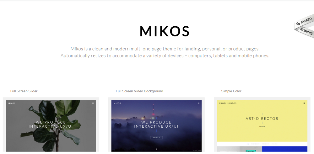 Mikos - Multi and One Page WordPress Theme