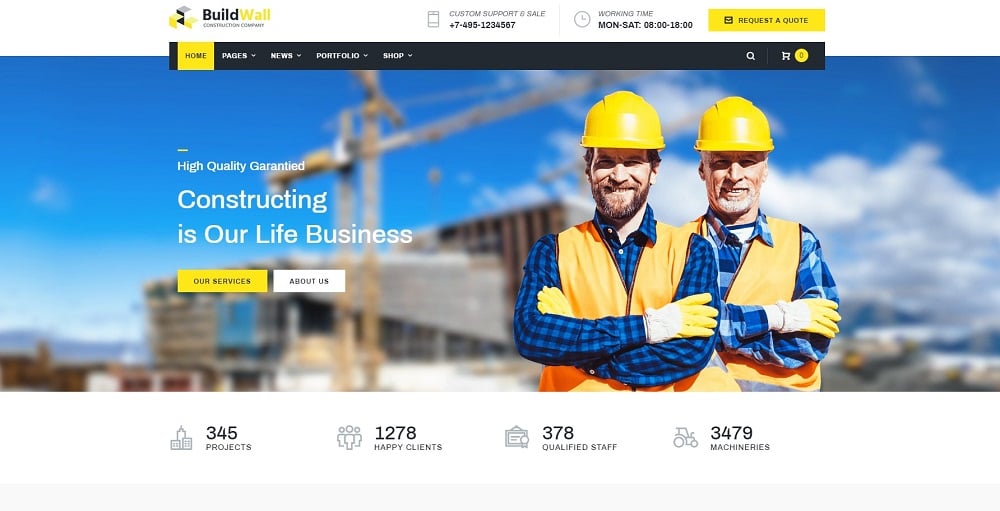 BuildWall - Construction Company Multipurpose WordPress Theme