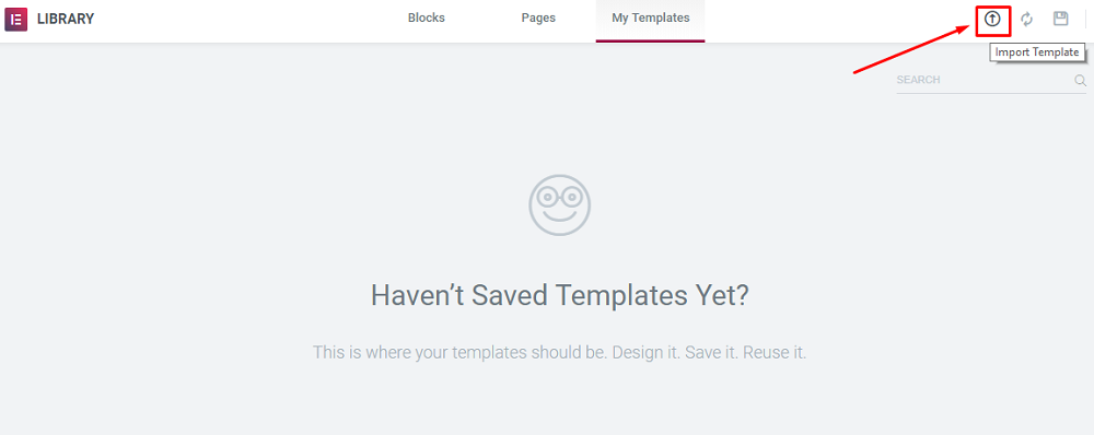import template button