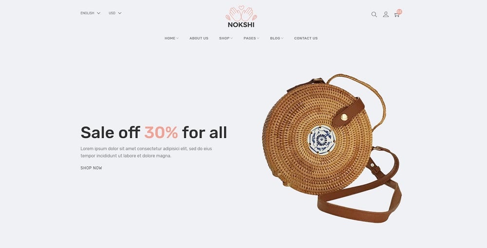 Nokshi - Handmade Crafts eCommerce Website Template