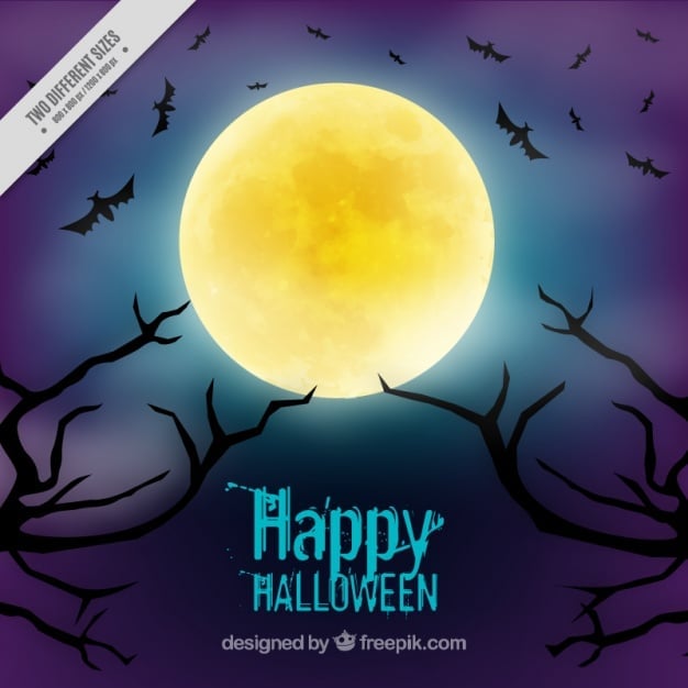 Background for halloween with a full moon