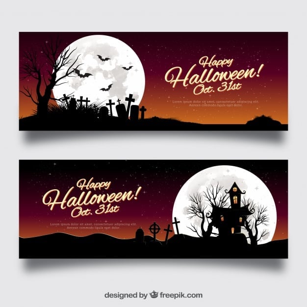 Halloween landscape banners
