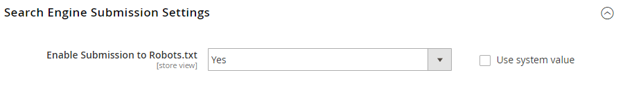 search engine submission settings
