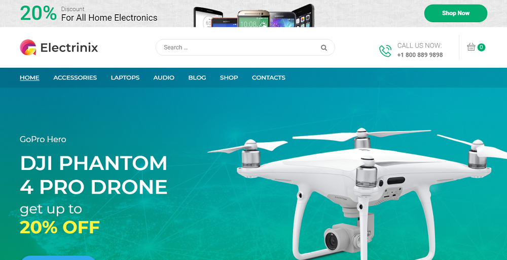 Electrinix - Elemen Toko Elektronik atau Tema WooCommerce