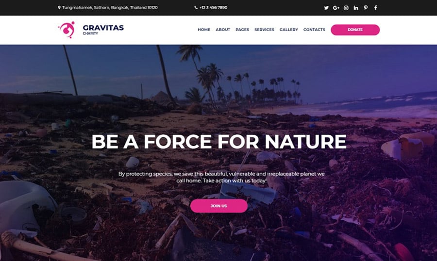 Gravitas Charity Homepage image
