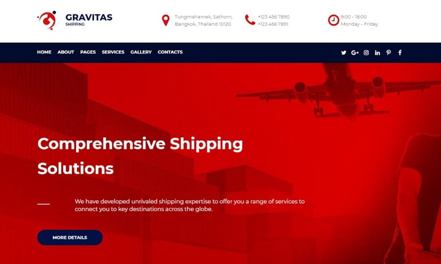 Gravitas Shipping Homepage image
