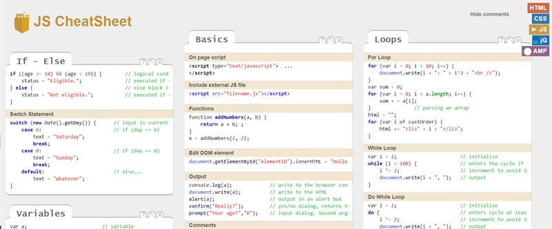 30 Html Css And Javascript Cheat Sheet Examples