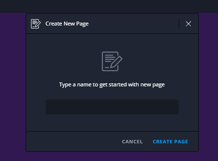 Create Page button