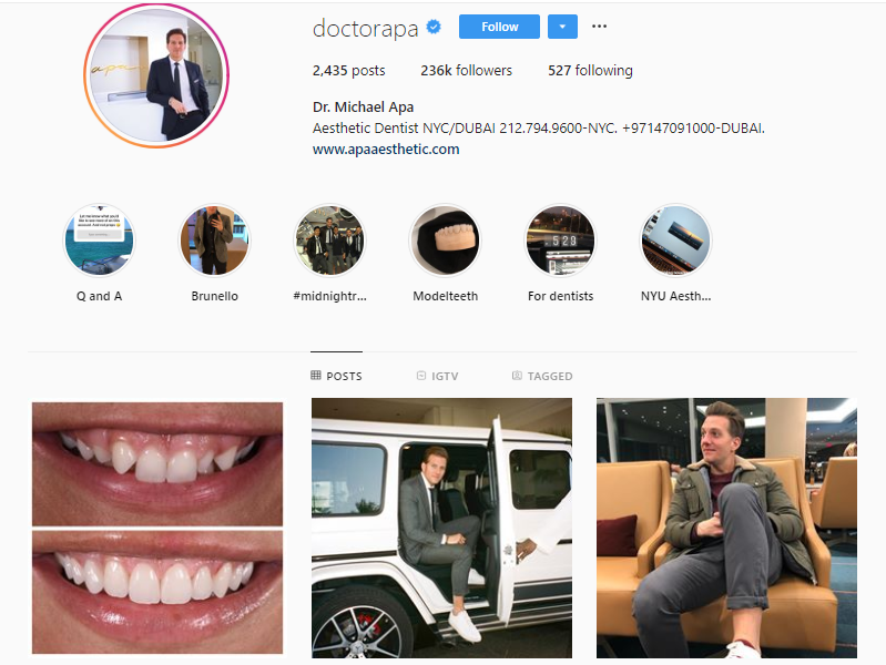 realizing that dentistry is kind of boring doctorapa makes it more entertaining in his blog on ig besides before and after patients photos - medical instagram accounts to follow