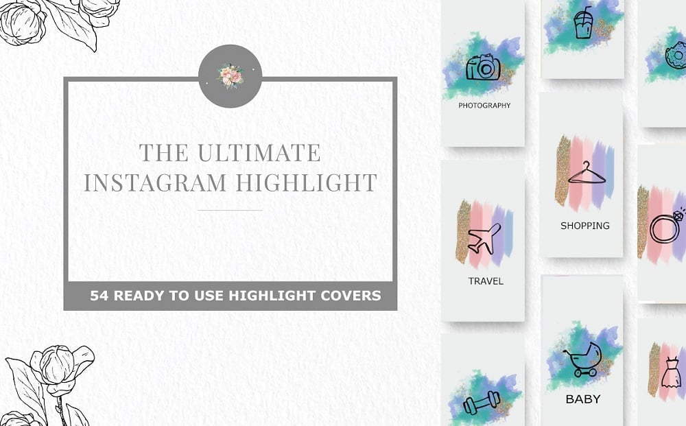 instagram highlight iconset template - characteristics of instagram include the following except