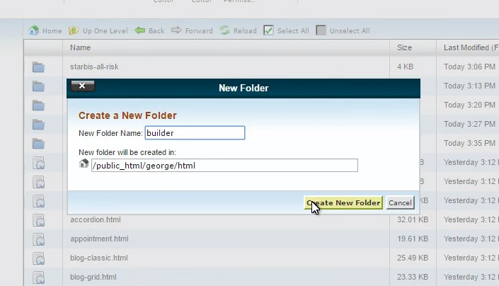 new folder builder