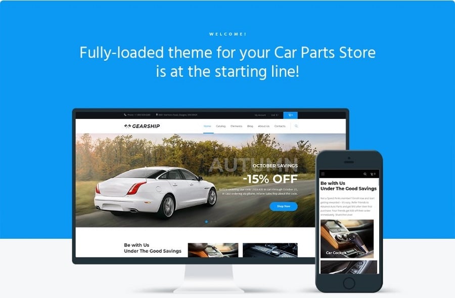 GearShip - Car Parts Store Thème WooCommerce Elementor