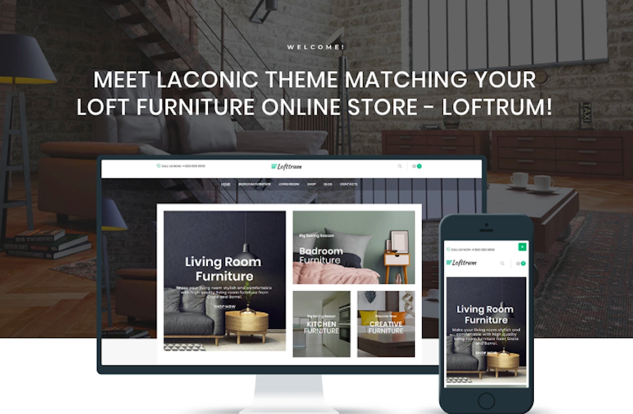 Lofttrum - meubles Online Shop Thème WooCommerce Elementor
