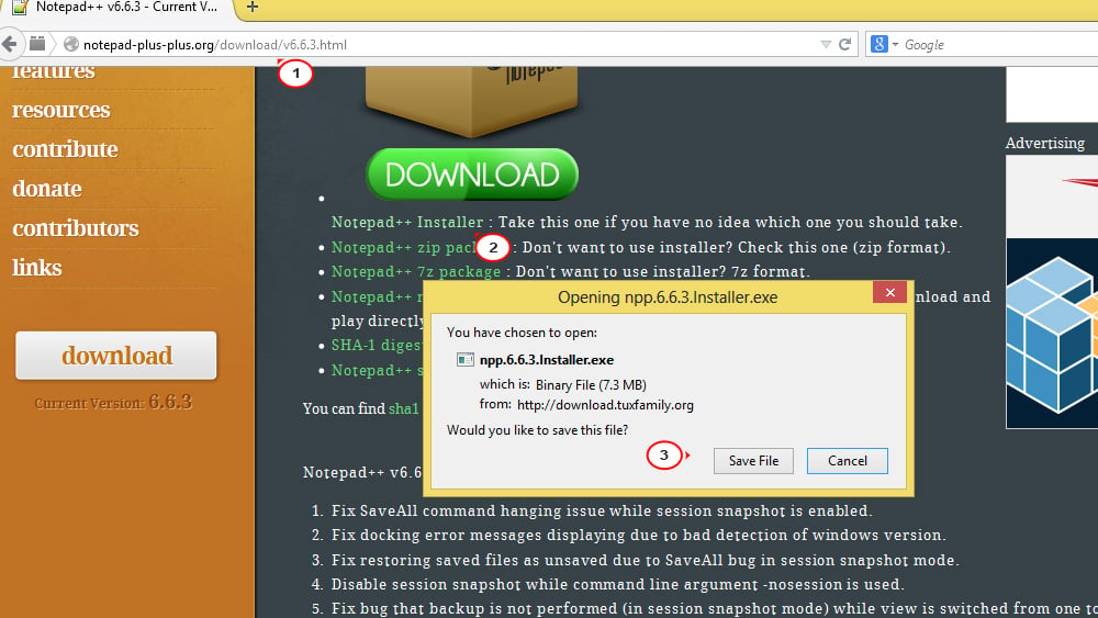 download installing notepad++